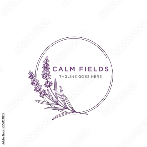 Soothing lavender floral design perfect for spas, aromatherapy shops, or natural beauty products focused on relaxation.