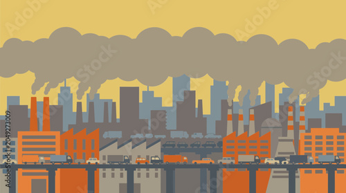 Photos Smog Over Megacity From Vehicle and Industrial Emissions