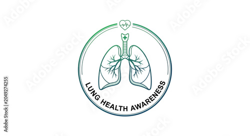 Bild auf Leinwand Lung Health Awareness Medical Emblem Design
