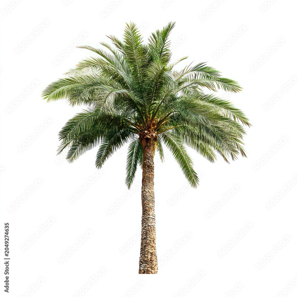 Obraz premium Lush tropical palm tree isolated.