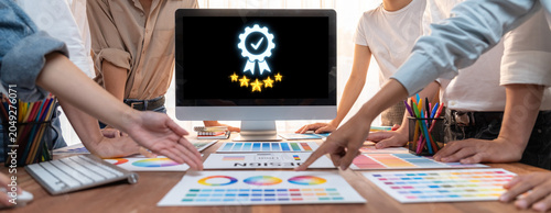 Obraz na plátne Online product certification, marking a key achievement