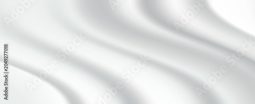 Tableau sur toile White gray satin texture that is white silver fabric silk panorama background with beautiful soft blur pattern natural