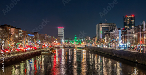 Photography Dublin River Liffey Reflections At Blue Hour