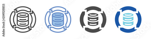 Database Update Icon Set With Multiple Styles Vector Illustration