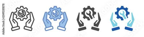 Maintenance Tools Icon Set With Multiple Styles Vector Illustration
