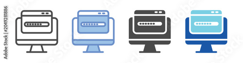 Progress Bar Icon Set With Multiple Styles Vector Illustration