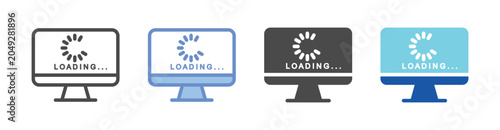 Loading Screen Icon Set With Multiple Styles Vector Illustration
