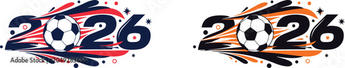 Fotografía 2026 fifa world cup logo concepts with soccer ball graphics