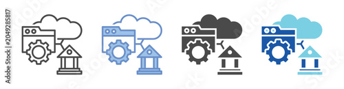 API Banking Icon Set With Multiple Styles Vector Illustration