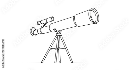 Fotografie Telescope on Tripod, Astronomy Equipment, Science and Exploration