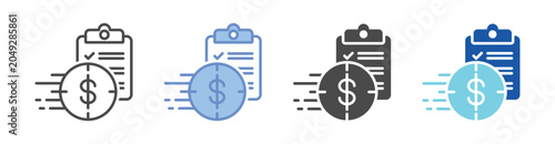 Subscription Billing Icon Set With Multiple Styles Vector Illustration