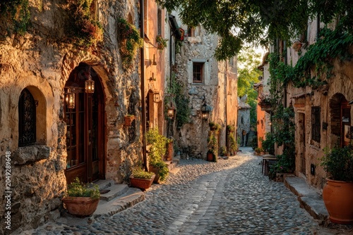 charming cobblestone alleyway in old town