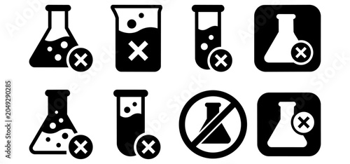 Cuadro en lienzo Chemical free, no additives, and preservative free icon set