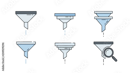Funnels in various shapes sizes.