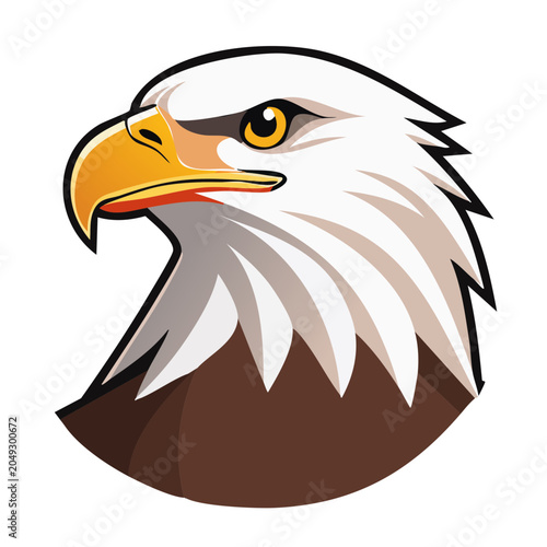 Graphic illustration of a bald eagle head