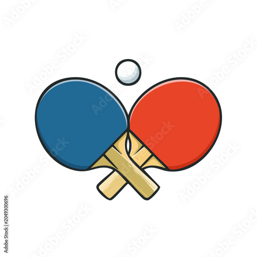 Ping Pong Paddles and Ball Icon
