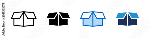 Open Box Icon Collection With Multiple Styles
