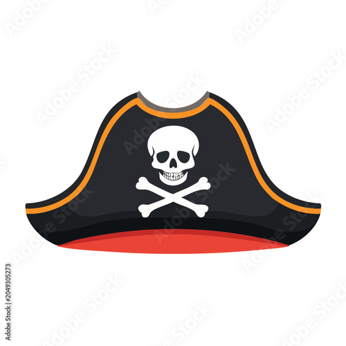 Pirate hat with skull and crossbones symbol