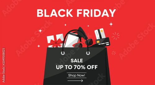 Canvastavla Black Friday sale advertisement with shopping bag