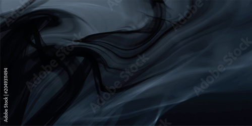 Elegant Black Satin Silk Fabric Background with Smooth Luxury Texture and Flowing Waves