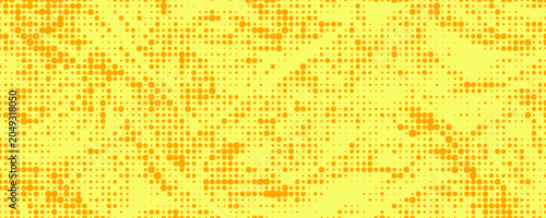 Canvas Print Dots halftone yellow orange color pattern gradient texture with technology digital background