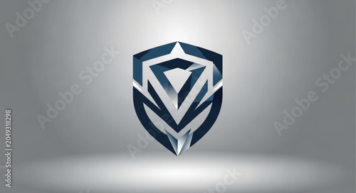 Quadro su tela Modern Abstract Shield Emblem Logo Design.