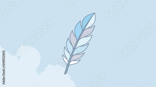 Foto Colorful Feather Floating in Air.