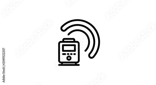 Foto Portable wireless device with signal transmission waves