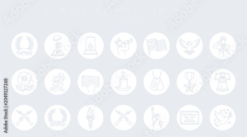 Εκτύπωση καμβά Collection of Military and Memorial Icons: Service, Sacrifice, Remembrance, and