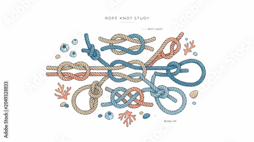 Konstfotografi Colorful illustration of various knots.