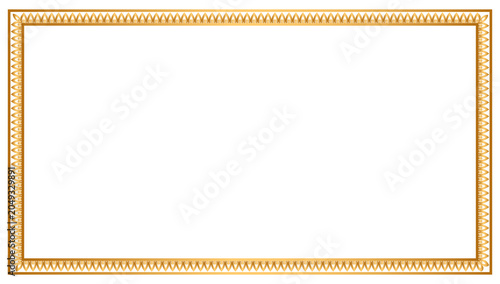 Rectangle golden certificate border pattern line photo frame islamic wedding invitation background with mandala squire frame