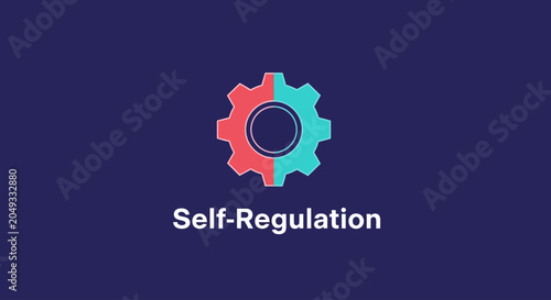 Self-regulation icon representing emotional balance and cognitive control on a dark background.
