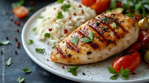 grilled chicken breast with vegetables
