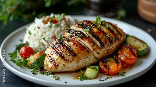 grilled chicken breast with vegetables