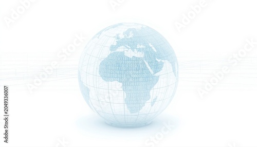 Digital world map globe visualization technology concept with technology communication connectivity internet abstract information international geography connection telecommunication
