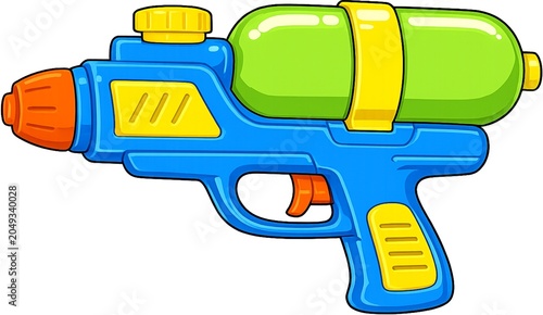 Cute water gun illustration for summer festival, generative AI