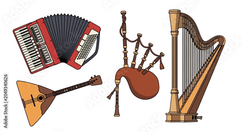 Traditional Musical Instruments on Display.