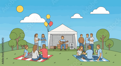 Tableau sur toile A casual outdoor gathering