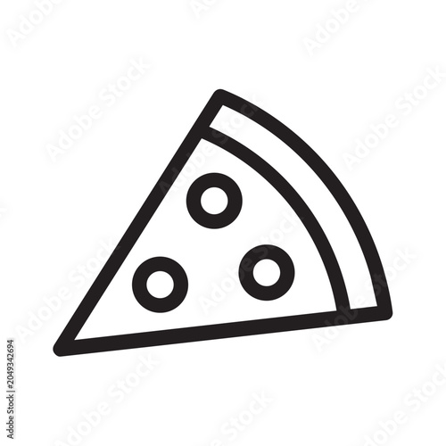 Simple Line Art Icon of a Pizza Slice
