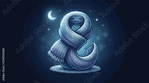 Bild auf Leinwand Glowing scarf wrapped in darkness night.