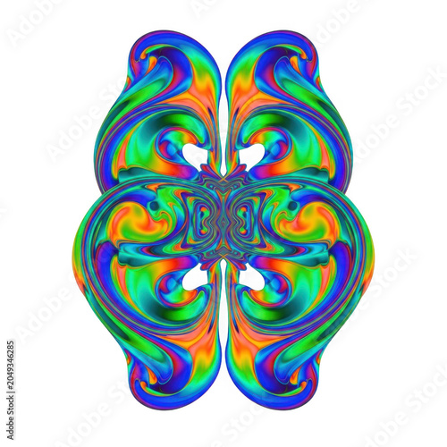Colorful brain scan with activity heatmap illustration
