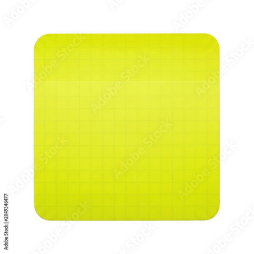 Bright yellow square geometric shape isolated on plain background