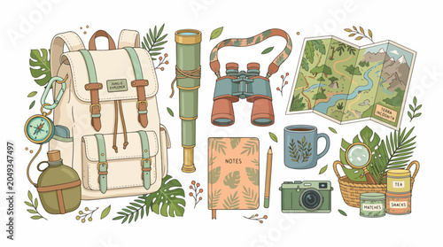Foto Hiking adventure travel outdoor gear.