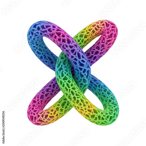 Colorful 3d geometric knot design with vibrant colors