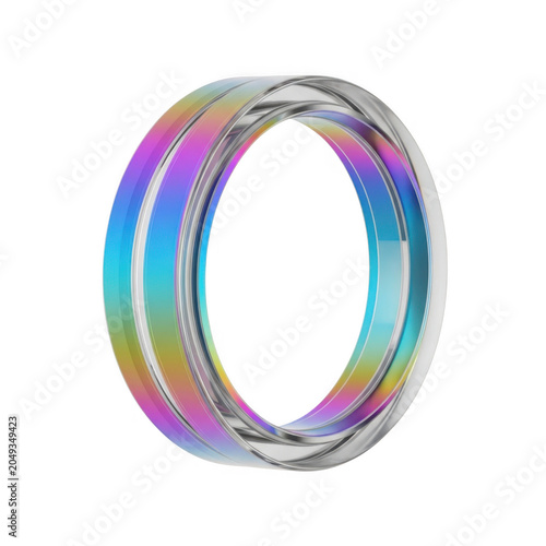 Colorful 3d abstract ring with rainbow gradient effect