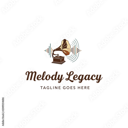 Fotografía Sophisticated phonograph design for recording studios, music labels, or antique audio equipment businesses and artistic media projects