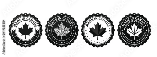 Schilderij op canvas Made in Canada badge stamp set