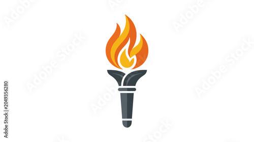 Cuadro en lienzo Torch with flame on top burning.