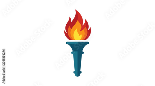 Quadro su tela Torch with flame on top burning.