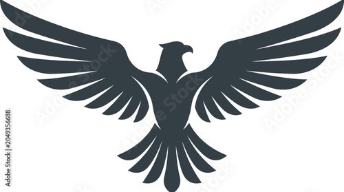Obraz na płótnie Black Eagle Bird Silhouette Flying.